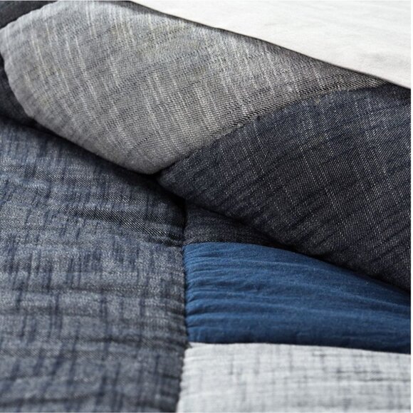 Pottery Barn Teen Denim X Quilt and Sham Set Twin Twin/XL PBTeen - Picture 2 of 4